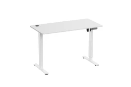 Weißer elektrischer Schreibtisch mit Höhenverstellung Spacetronik SPE-O120 Moris 140x60