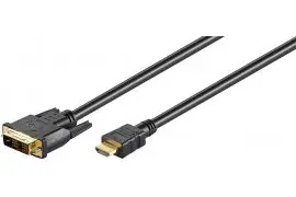 Kabel DVI-D (18+1 pin) Single Link - HDMI czarny 5m