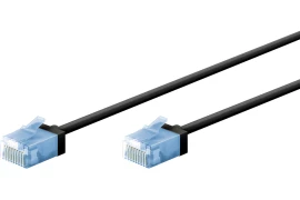 Kabel LAN Patchcord CAT 6A ULTRA CIENKI elastyczny czarny 2m