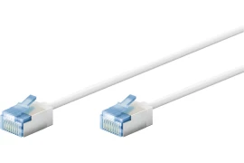 Kabel LAN Patchcord CAT 6A ULTRA CIENKI elastyczny biały 0,15m