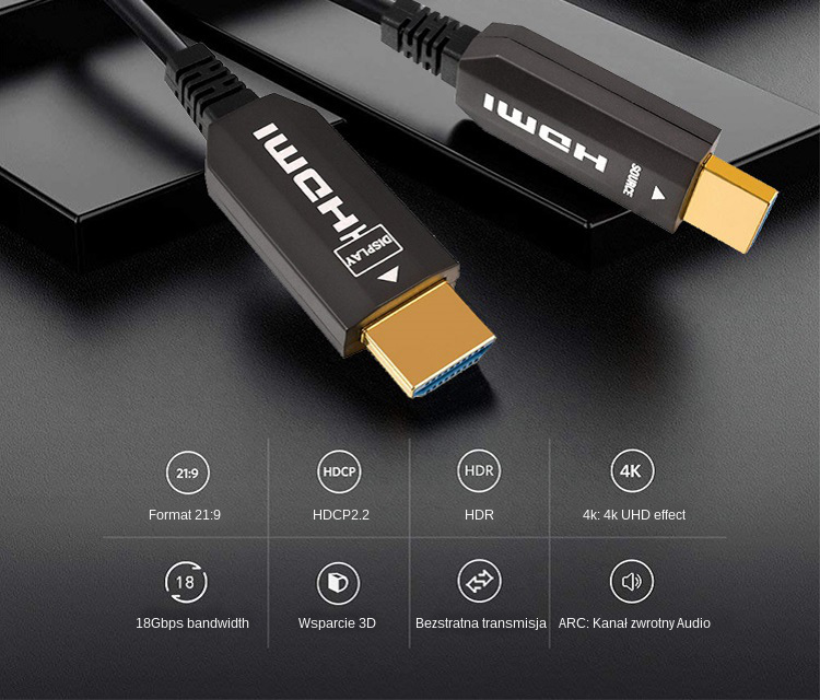 Kabel optyczny HDMI Hybrid 2.0 SH-SPHB0800 80m