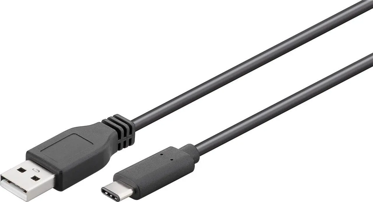 Kabel USB-C - USB-A 2.0 Czarny 1m 