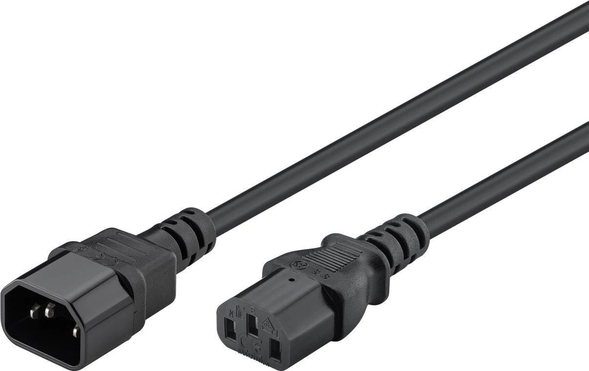 Kabel zasilający (komputerowy) IEC C13 - C14 Goobay czarny 3m