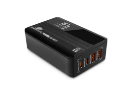 GaN 65W Wandladegerät, LED, PD QC3.0, 4-Port Spacetronik SR100