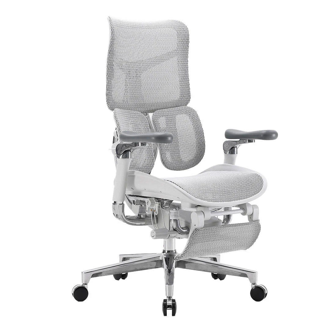 Spacetronik SPRINGLE 66 klappbarer, grauer Schreibtischstuhl für ein ergonomisches Büro