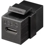 Keystone-Stecker, USB-C 3.1-Buchse, doppelseitig, schwarz Spacetronik